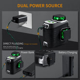 Firecore G50 & Tripod - 3x360° Self Leveling Laser Level with 2 Li-ion Batteries